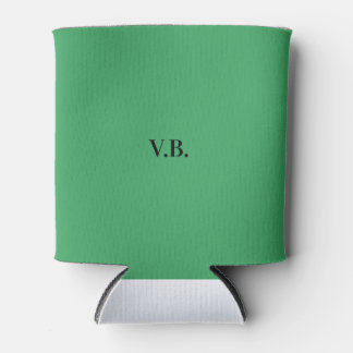 Simple solid colour add name text monogram can cooler