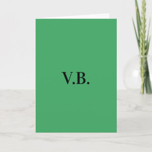 Simple solid colour add name text monogram card