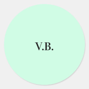 Simple solid colour add name text monogram  classic round sticker