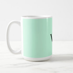 Simple solid colour add name text monogram coffee mug