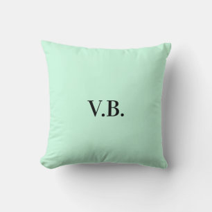 Simple solid colour add name text monogram cushion