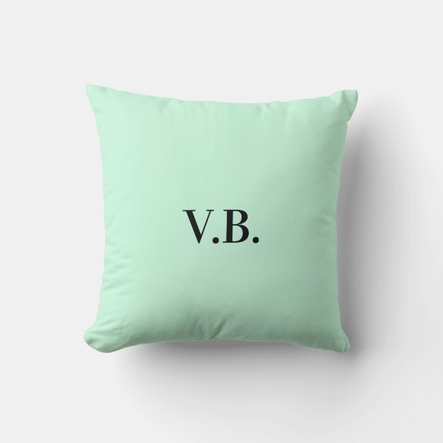 Simple solid colour add name text monogram cushion (Front)