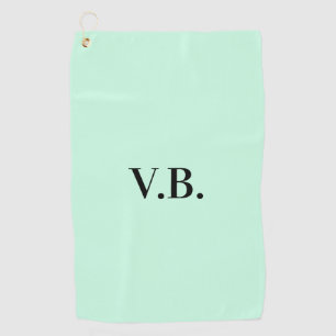 Simple solid colour add name text monogram golf towel