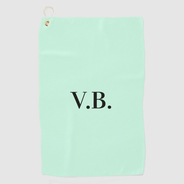 Simple solid colour add name text monogram  golf towel (Front)