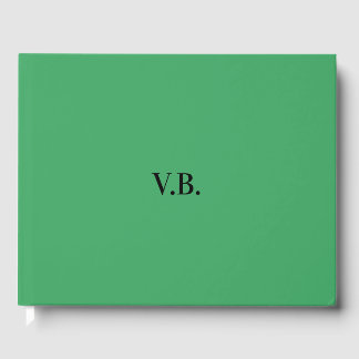 Simple solid colour add name text monogram guest book