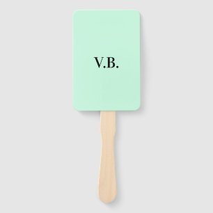 Simple solid colour add name text monogram hand fan