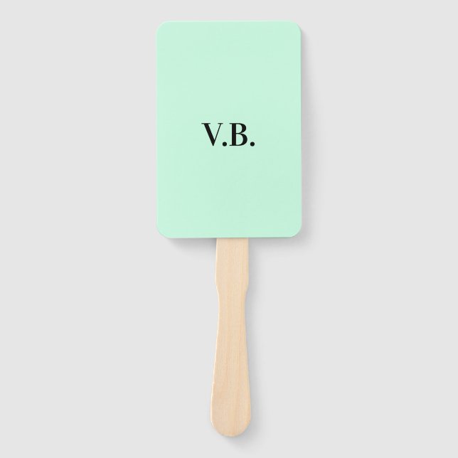 Simple solid colour add name text monogram  hand fan (Front)