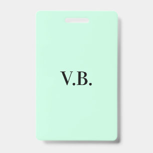 Simple solid colour add name text monogram ID badge