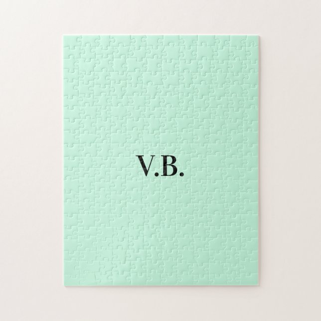 Simple solid colour add name text monogram   jigsaw puzzle (Vertical)