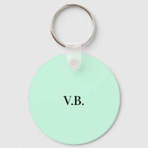 Simple solid colour add name text monogram key ring