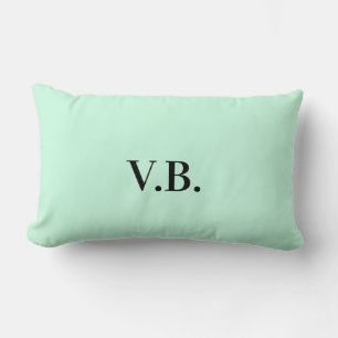 Simple solid colour add name text monogram lumbar cushion