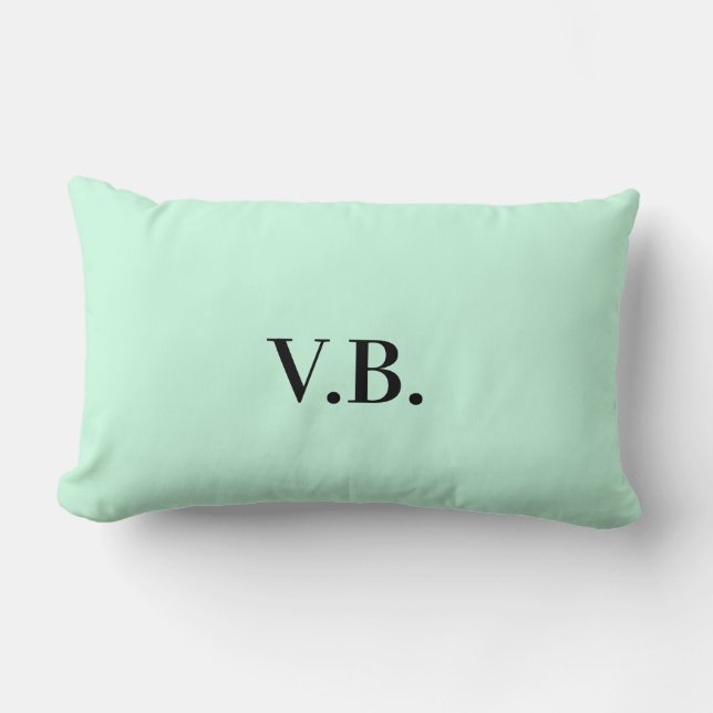 Simple solid colour add name text monogram  lumbar cushion (Front)