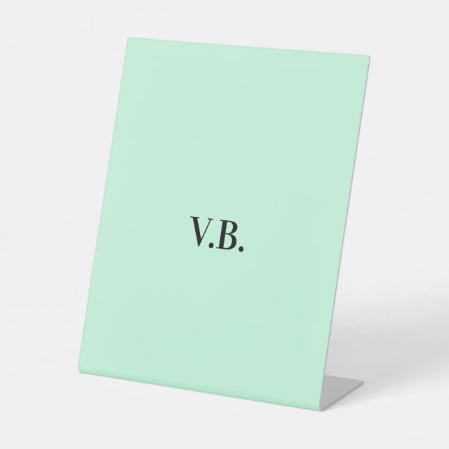 Simple solid colour add name text monogram pedestal sign (Front)