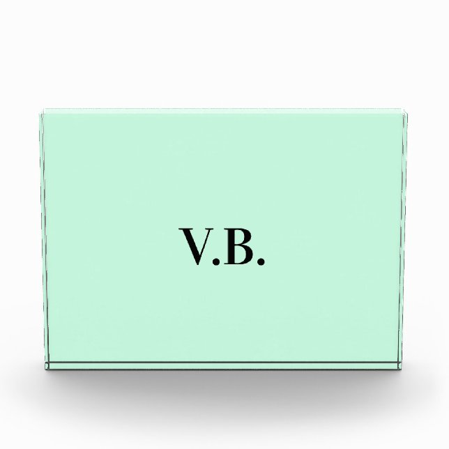 Simple solid colour add name text monogram  photo block (Front)