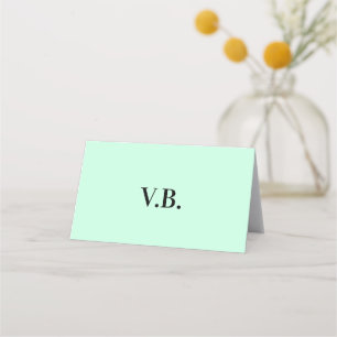 Simple solid colour add name text monogram place card