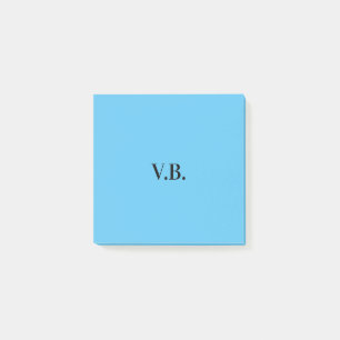 Simple solid colour add name text monogram  post-it notes