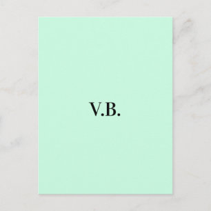 Simple solid colour add name text monogram postcard