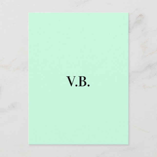 Simple solid colour add name text monogram  postcard (Front)
