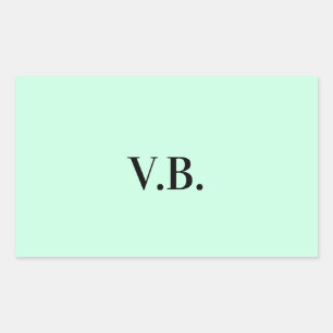 Simple solid colour add name text monogram  rectangular sticker