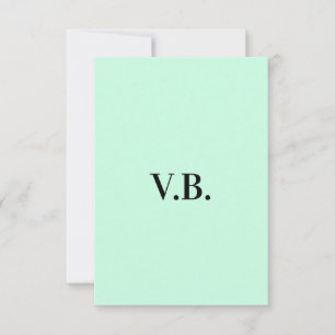 Simple solid colour add name text monogram RSVP card