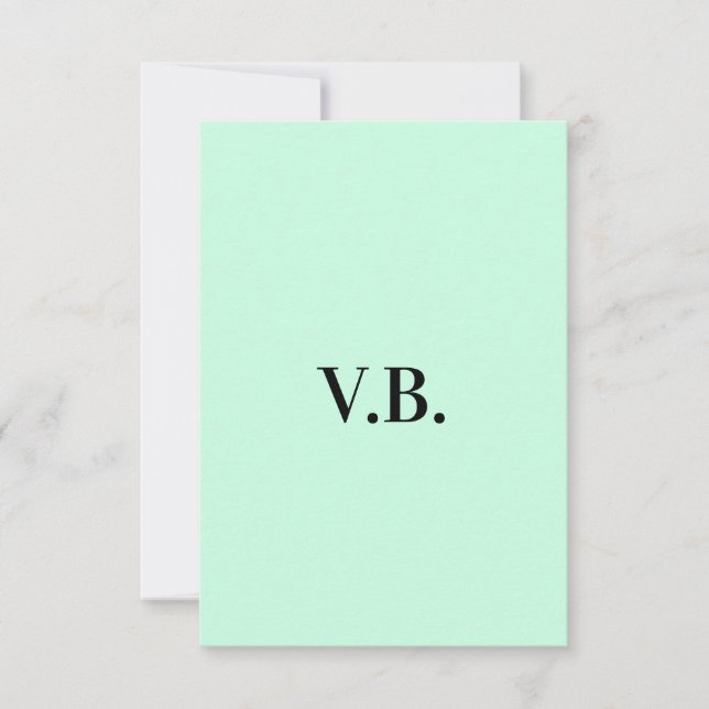 Simple solid colour add name text monogram  RSVP card (Front)