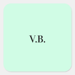 Simple solid colour add name text monogram square sticker