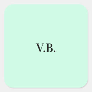 Simple solid colour add name text monogram square sticker
