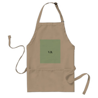 Simple solid colour add name text monogram standard apron
