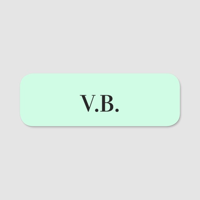 Simple solid colour add name text monogram   tag (Front)