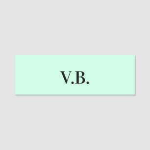 Simple solid colour add name text monogram tag