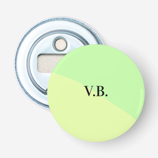 Simple solid colour add name text monogram yellow  bottle opener (Front)