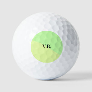 Simple solid colour add name text monogram yellow golf balls