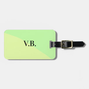 Simple solid colour add name text monogram yellow luggage tag