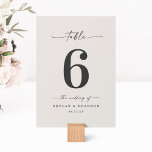 Simple Solid Colour Gardenia Off-White Wedding Table Number<br><div class="desc">Simple Solid Colour Gardenia Off-White Wedding Reception Dinner Table Numbers. This modern chic Table Card is simple classic and elegant with a plain solid background colour and a pretty signature script calligraphy font with tails. Shown in the new Colorway. Available in several colour options, or feel free to edit the...</div>