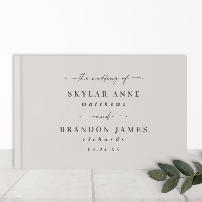 Simple Solid Colour Off-White Gardenia Wedding Guest Book (Creator Uploaded)