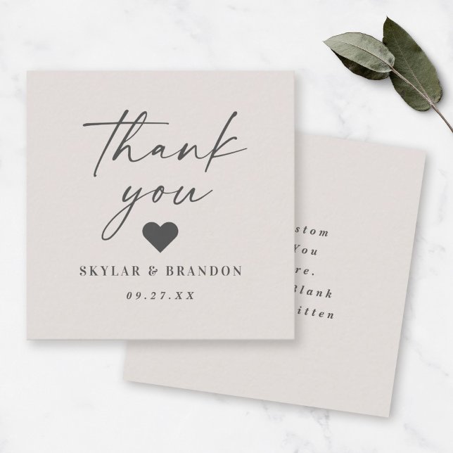 Simple Solid Colour Off-White Wedding Thank You Card (Creator Uploaded)