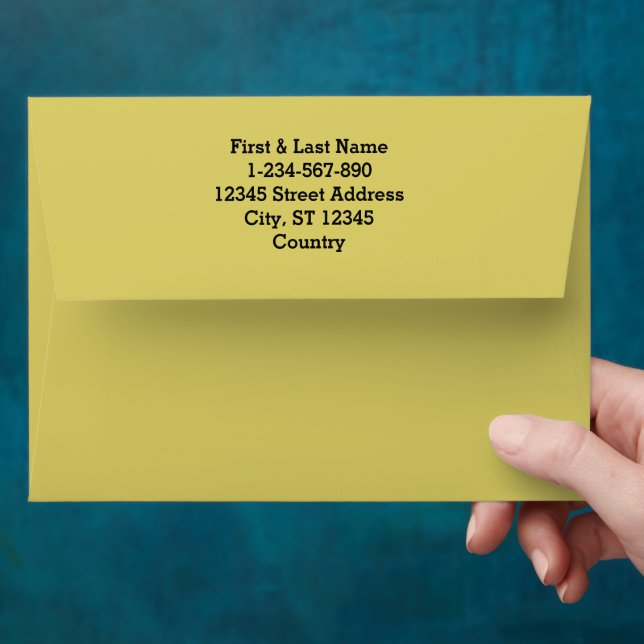 Simple solid colour plain Yellow Acacia Envelope (Hand)
