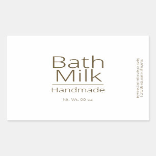 Simple Sophisticated Bath Milk Business Hobby Rectangular Sticker