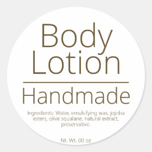 Simple Sophisticated Body Lotion Business Hobby Classic Round Sticker