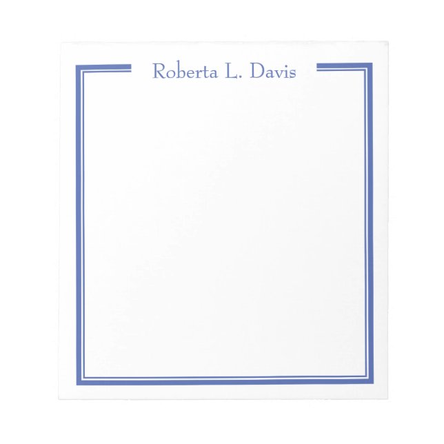 Simple sophisticated lines personalised custom notepad (Front)