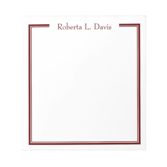 Simple sophisticated lines personalised custom notepad (Front)