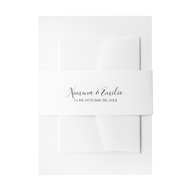 Simple Spanish Wedding Invitation Invitation Belly Band (Front Example)