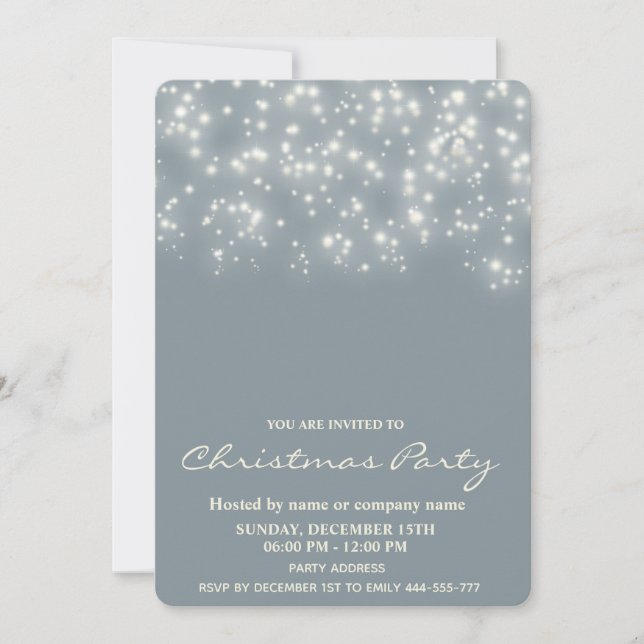 Simple sparkle luxury corporate Christmas party Invitation (Front)