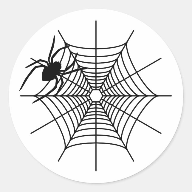 Simple Spider And Some Spiderweb Halloween Classic Round Sticker (Front)