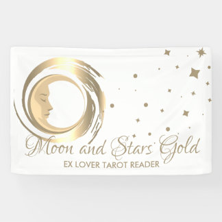 Simple Spiritual Future Tarot Reader Stars Moon Banner