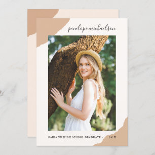 Simple Splashes Neutral Photo Graduation Party Invitation