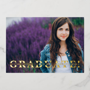 Simple Split Gold Script Photo Graduation   Foil I