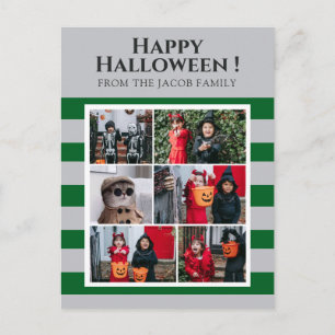 Simple Spooky Boo Strip happy Halloween 6 Photo Holiday Postcard