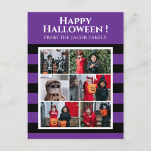Simple Spooky Boo Strip happy Halloween 6 Photo Holiday Postcard