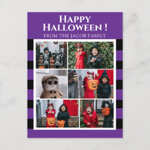 Simple Spooky Boo Strip happy Halloween 6 Photo Holiday Postcard